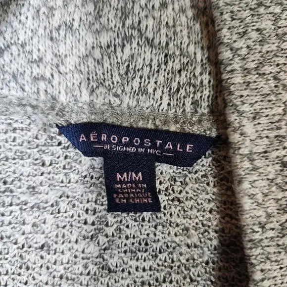 Aeropostale Gray Lightweight Open Long Sleeve Cardigan Sweater Size Medium - Picture 3 of 4